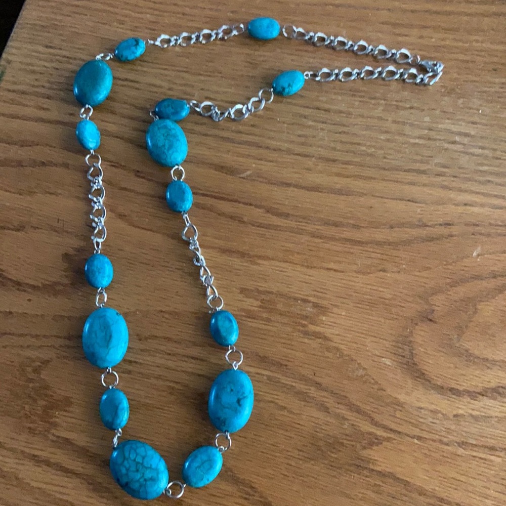 Long turquoise necklace